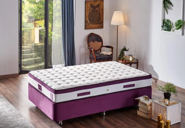 Niron Violet 120x200 Tek Kişilik Gizli Pedli Yatak Full Ortopedik Yaylı Yatak ürün görseli 1