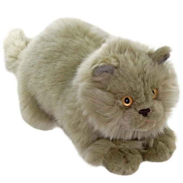 Animals Of The World Yatan Gri Kedi Peluş Oyuncak 26 cm ürün görseli 1