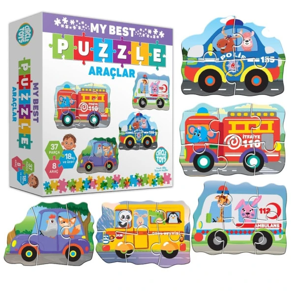AteşTech  Baby Puzzle Araçlar 18 Ay+ - Resim 3