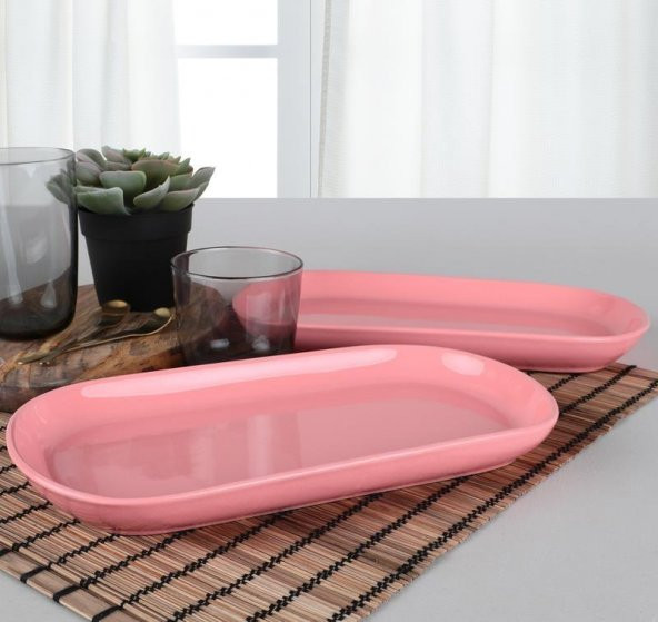 Keramika Noyan 30 cm Kayık Tabak Pembe ürün görseli 1