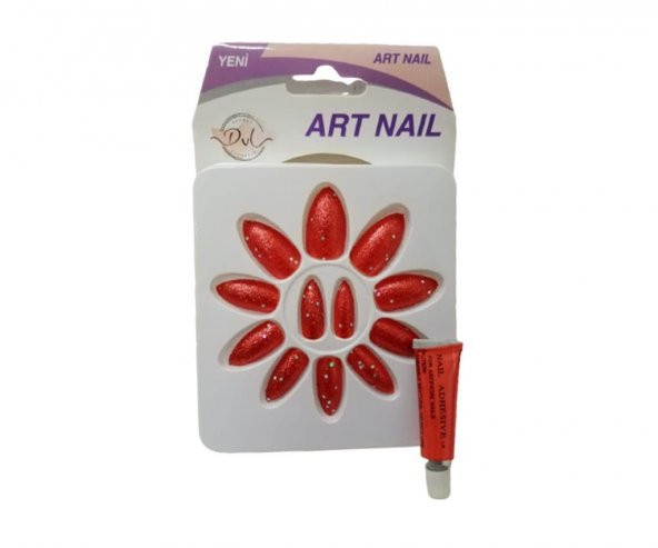 Dvl Takma Tırnak Fd-64 - Kırmızı ürün görseli 1