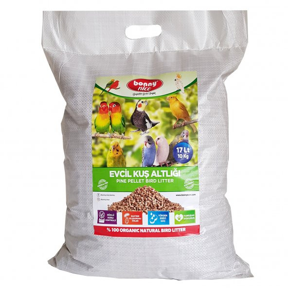 Bonny Nice Doğal Çam Pelet Evcil Kuş Altlığı 10 kg 17 l ürün görseli 1