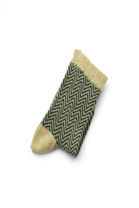 3lü Kadın Zigzag Desenli Asortili Çorap 3484-B3 - Resim 3