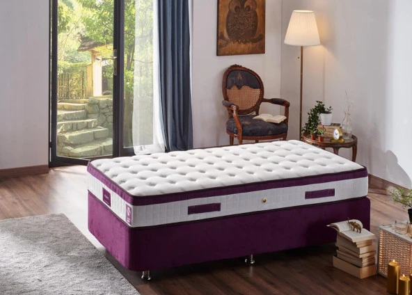 Niron Violet 80x180 Tek Kişilik Gizli Pedli Yatak Full Ortopedik Yaylı Yatak ürün görseli 1