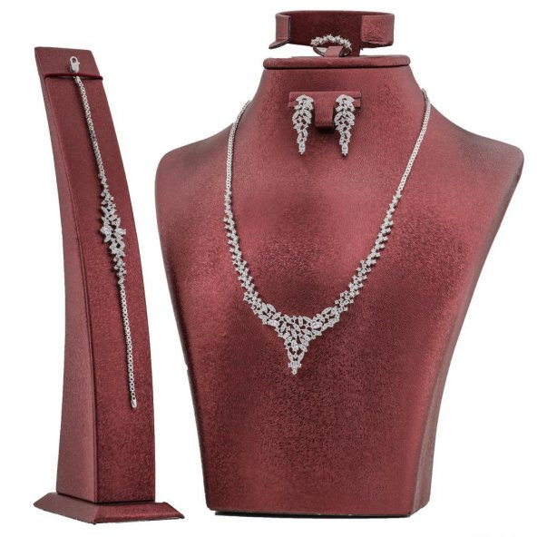 Zirkon Taşlı Gümüş Bayan Set ürün görseli 1