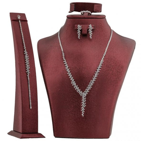 Zirkon Taşlı Gümüş Bayan Set ürün görseli 1