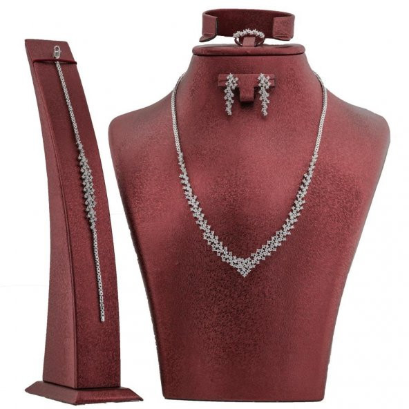 Zirkon Taşlı Gümüş Bayan Set ürün görseli 1