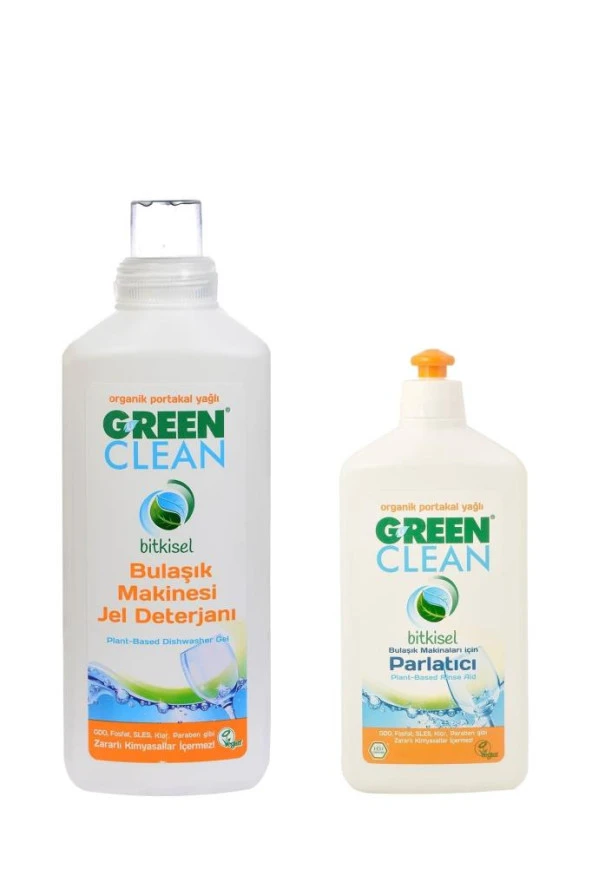 U Green Clean Bitkisel Bulaşık Makinesi Jel Deterjanı + Organik Parlatıcı Set ürün görseli 1