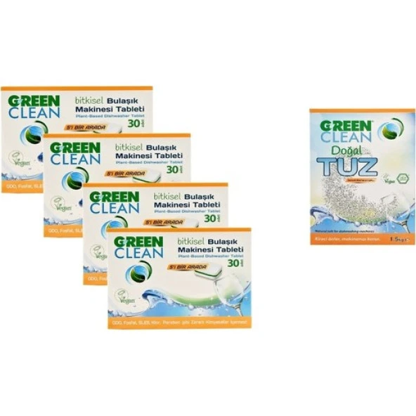 U Green Clean Bitkisel Bulaşık Makinesi Tableti 120li Ve Tuz ürün görseli 1