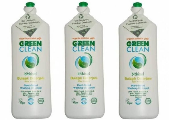 U Green Clean Organik Portakal Yağlı Bitkisel Bulaşık Deterjanı 730 ml 3lü Set ürün görseli 1