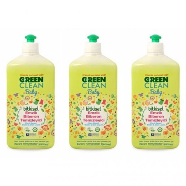 U Green Clean Baby Bitkisel  Biberon Emzik Temizleyici 3 x 500 ml ürün görseli 1