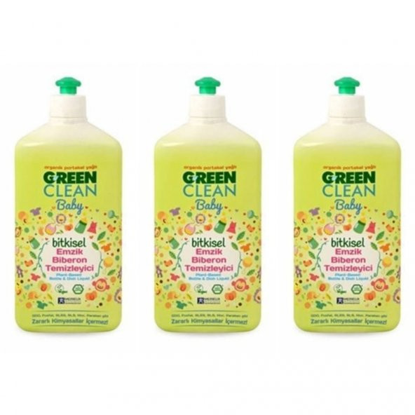 U Green Clean Baby Bitkisel  Biberon Emzik Temizleyici 3 x 500 ml ürün görseli 1