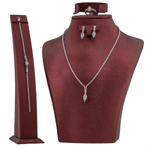 Yuvarlak Tasarımlı Gümüş Bayan Set ürün görseli 1