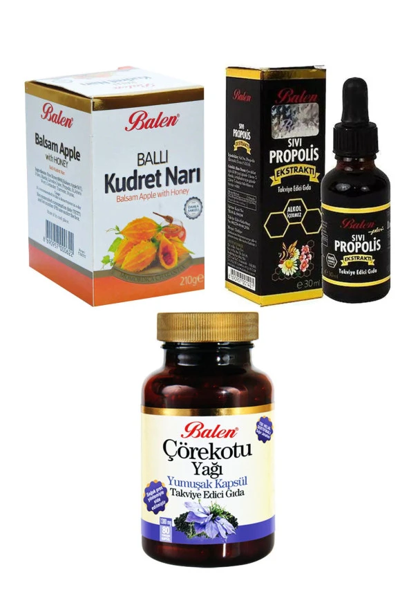 Balen Ballı Kudret Narı+Sıvı Propolis +Çörekotu Yağı Kapsül ürün görseli 1