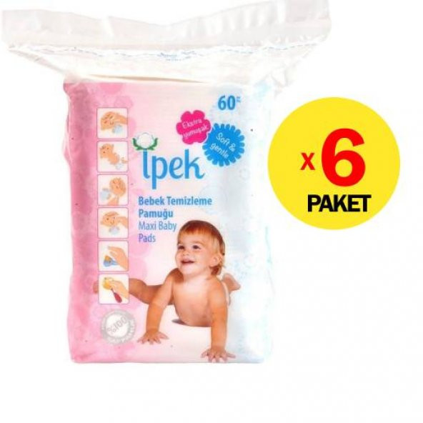 İpek Bebek Temizleme Pamuğu 6'Lı ürün görseli 1