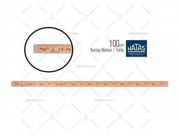 Kaliteli PİMLİ (TSEK ONAYLI) Ahşap MANİFATURA Cetveli (Ön / Arka yüzü 100cm) ürün görseli 1