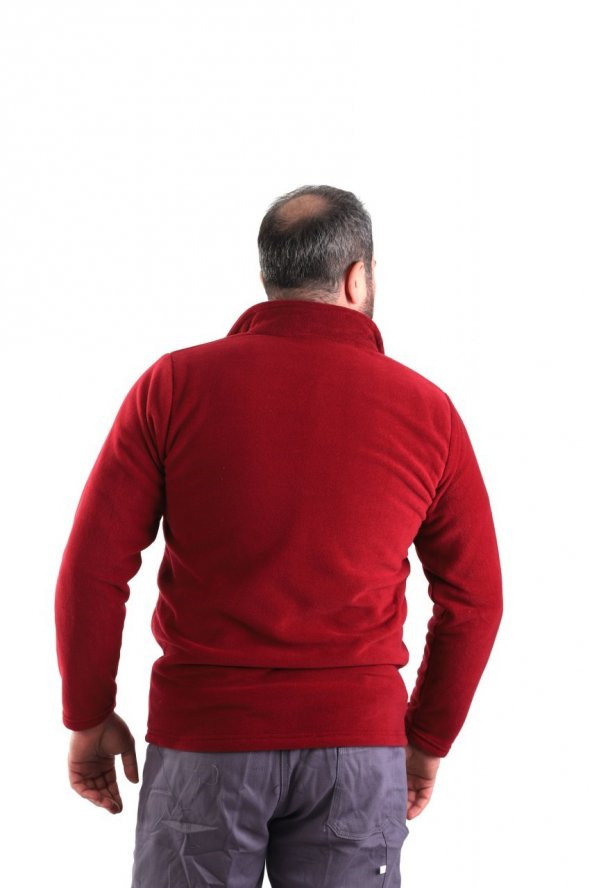 ESER - Fermuarlı Polar Mont - Bordo - Resim 2