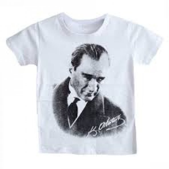 beyaz atatürk tişört ünisex model pamuklu ürün ürün görseli 1