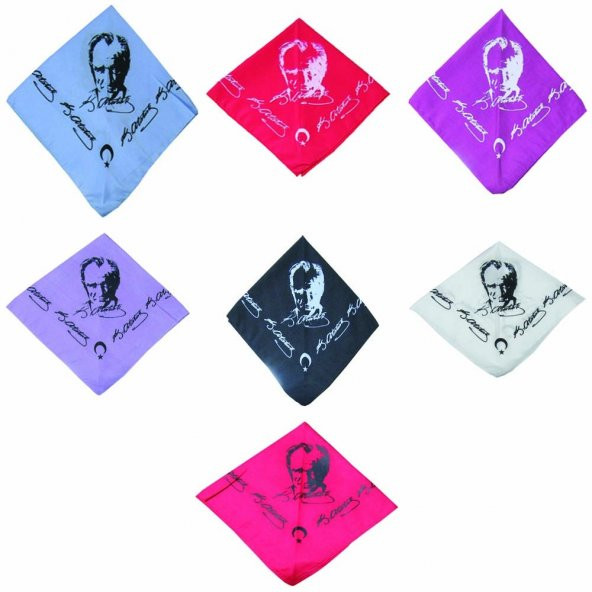 3 ADET ATATÜRK BANDANA STOK DURUMUNA GÖRE RENK GÖNDERİMİ YAPILIR ürün görseli 1