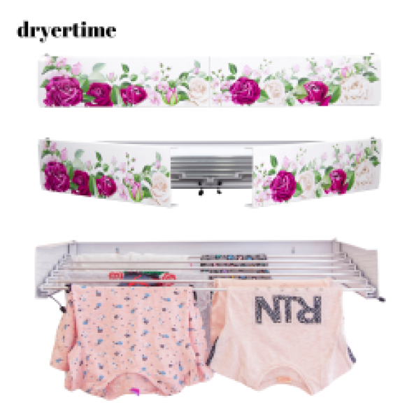 Dryertime Duvara Monte Katlanır Çamaşır Kurutma Askısı(Renkli Güller) ürün görseli 1