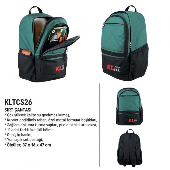 KLPRO KLTCS26 Bez Sırt Çantası - Resim 3