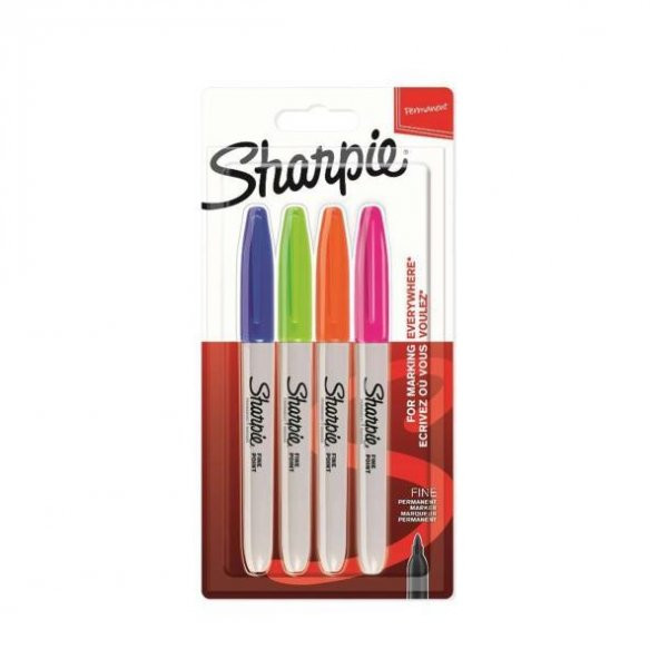 Sharpie Markör Permanent Fine Canlı Renkler 4 LÜ 2065403 ürün görseli 1