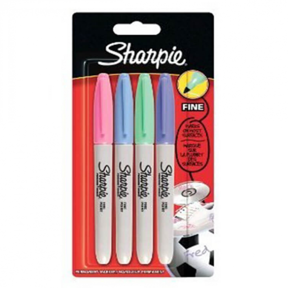 Sharpie Markör Permanent Fine Pastel Renkler 4 LÜ 2065402 - Resim 2