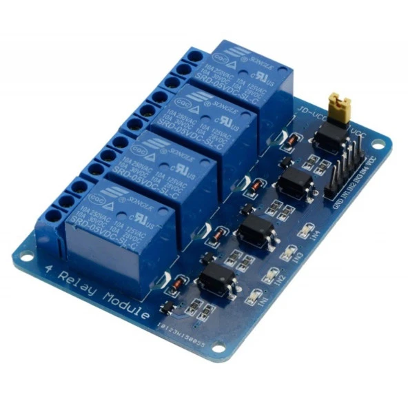 12V 4 Kanal Röle Kartı (Geliştirme Kartlarıyla Uyumlu) Arduino ürün görseli 1