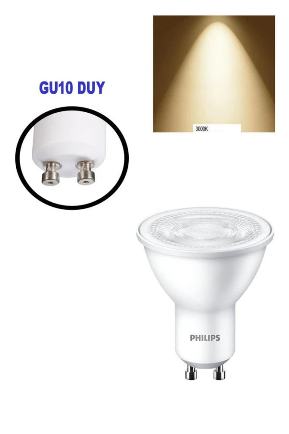 Philips Essential 4,7W (50W) Led Ampul Sarı 2700K - GU10 Duy ürün görseli 1