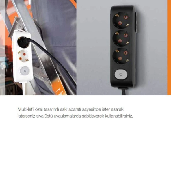 Viko Multi-Let 2 Li Çocuk Korumalı Grup Priz 5 Mt - Resim 3