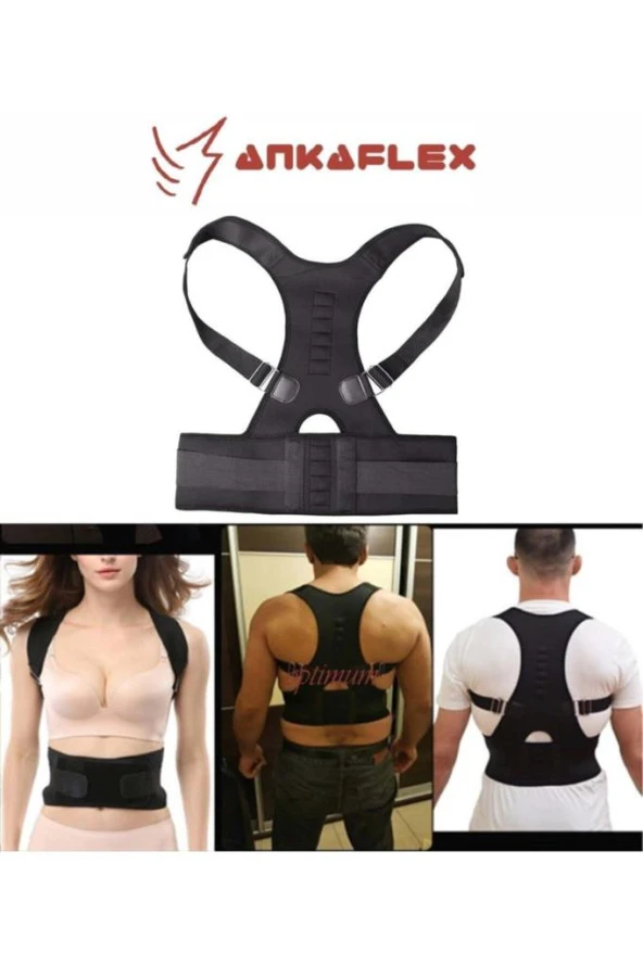 Unisex Siyah Ortopedik Dik Duruş Korsesi ürün görseli 1