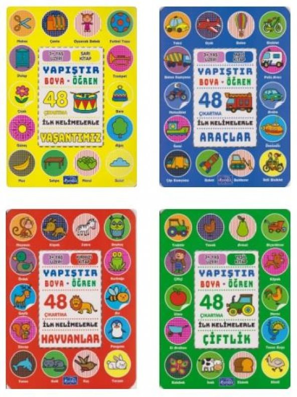 Parıltı Aktivite Seti Yapıştır Boya Öğren 4 Kitap ürün görseli 1