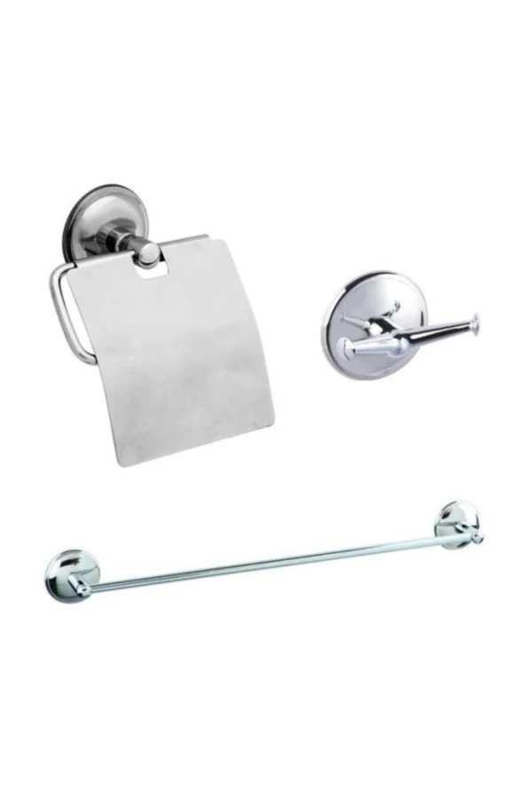 Banyo Venüs 3lü Aksesuar Seti+havluluk+askılık+kağıtlık ürün görseli 1
