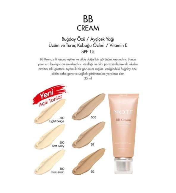 Note BB Cream Spf 15 -300 Light Beige 35 ml ürün görseli 1