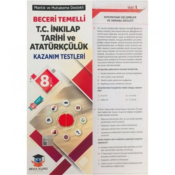 ZEKAKÜPÜ 8.SINIF T.C.İNK.TAR.ATAT.YAPRAK TEST-2021 ürün görseli 1