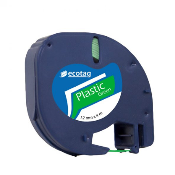 EcotagPlus Dymo Letratag Muadili Plastik Şerit Etiket Yeşil 10 lu Eco Paket ürün görseli 1