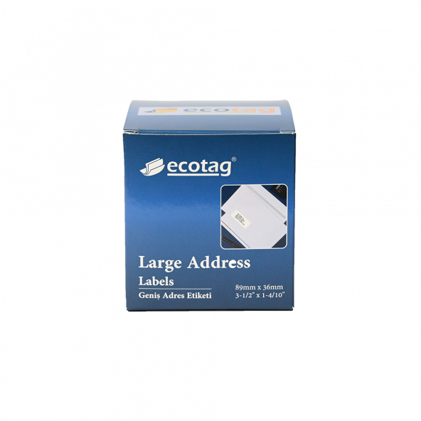 Ecotagplus Dymo Lw Muadili Geniş Adres Etiketi Şeffaf  89 mm x 36 mm ürün görseli 1
