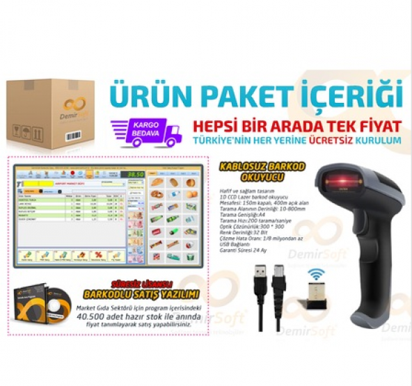 Kablosuz Barkod Okuyucu  Barkodlu Satış Programı - Resim 2