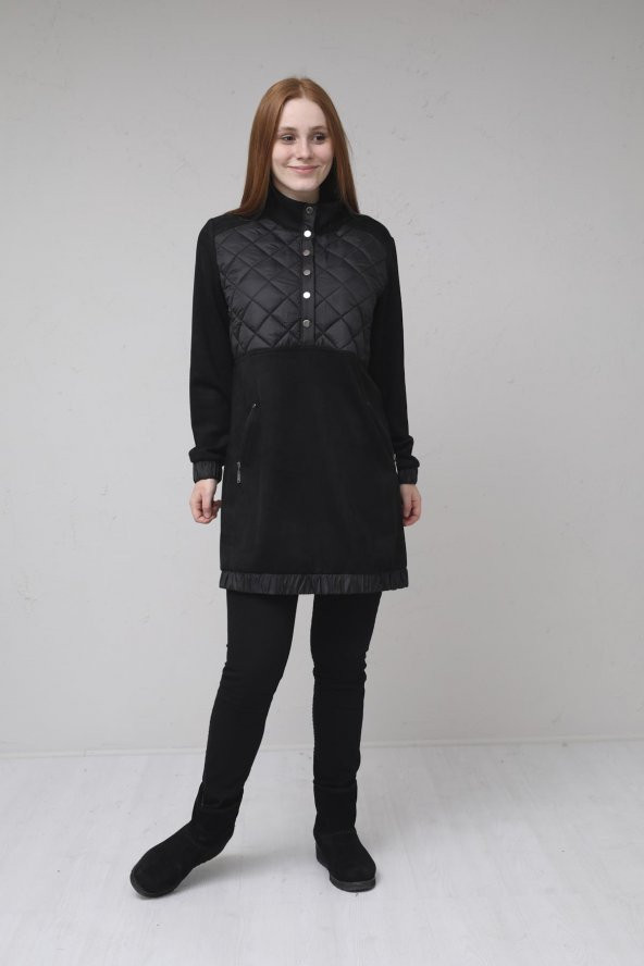 KAPİTONELİ SWEATSHİRT Siyah - Resim 2