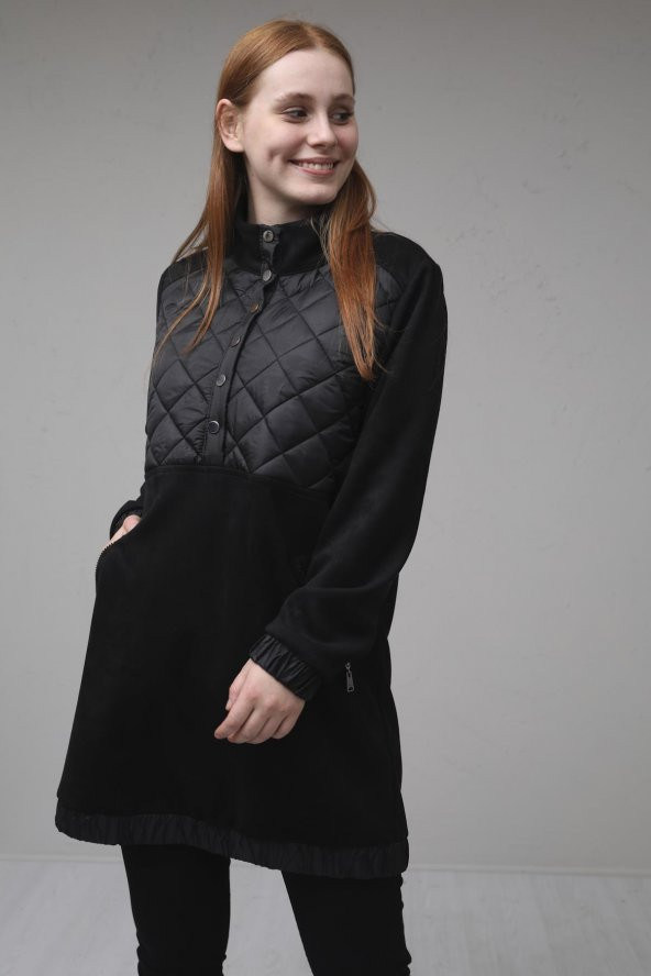 KAPİTONELİ SWEATSHİRT Siyah - Resim 4