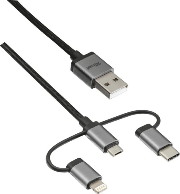 Trust 22693 3 in 1 Telefon Kablosu Lightning - Micro USB - Type-C ürün görseli 1