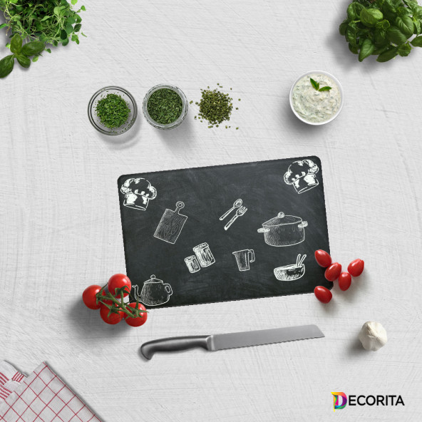 DECORITA Cam Kesme Tahtası- Karatahta Görünümlü ürün görseli 1