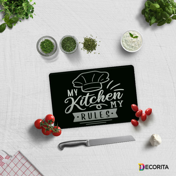 DECORITA Cam Kesme Tahtası - My Kitchen My Rules ürün görseli 1