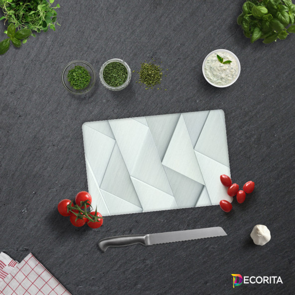 DECORITA Cam Kesme Tahtası- Gümüş Desen ürün görseli 1