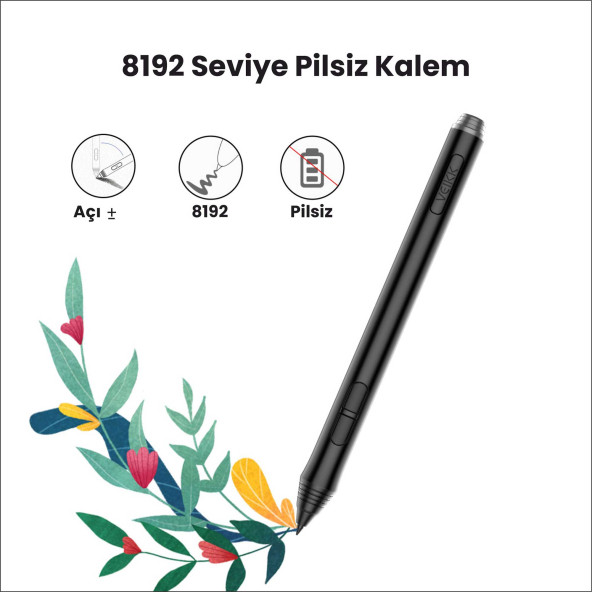 Veikk A50 10x6" 16384 Yüksek Basınç Dokunmatik Kısayol Profesyonel 5080 LPI Grafik Tablet + Kalem - Resim 7
