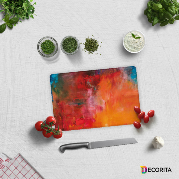 DECORITA Cam Kesme Tahtası- Renkli Yağlıboya ürün görseli 1