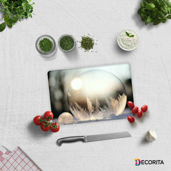 DECORITA Cam Kesme Tahtası- Kış Küresi ürün görseli 1