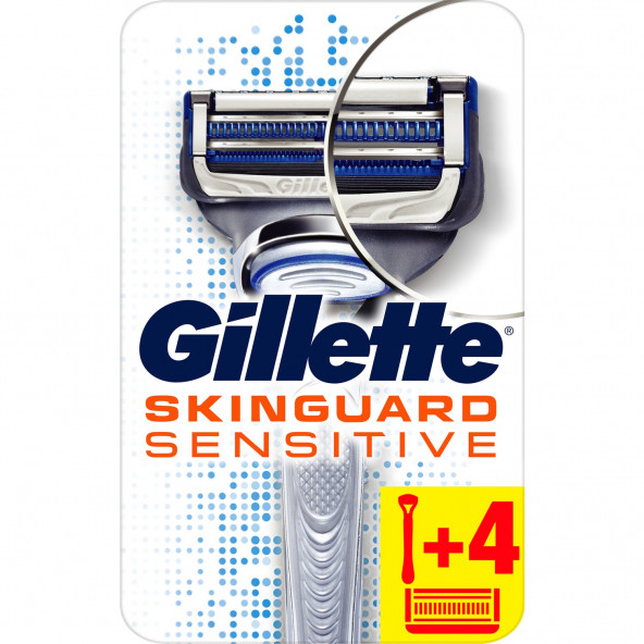 Gillette Skinguard Tıraş Makinesi  4'lü Yedek Tıraş Bıçağı ürün görseli 1