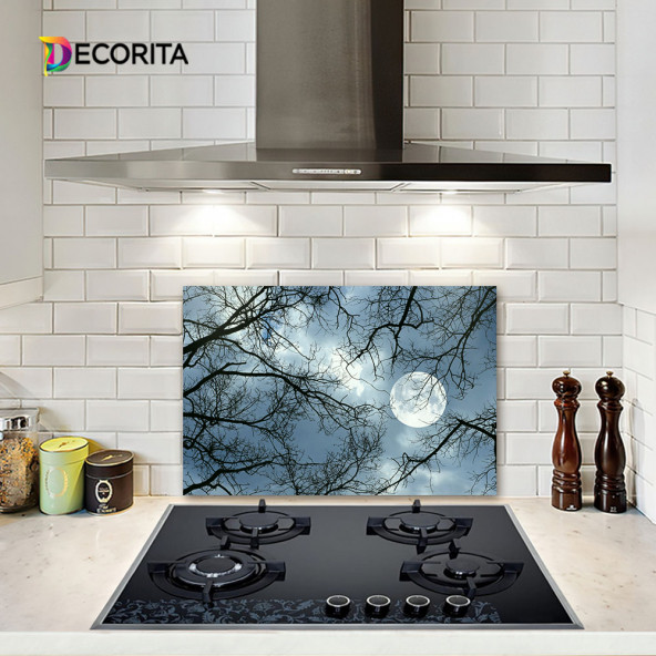 DECORITA Cam Ocak Arkası Koruyucu- Gece Desen ürün görseli 1