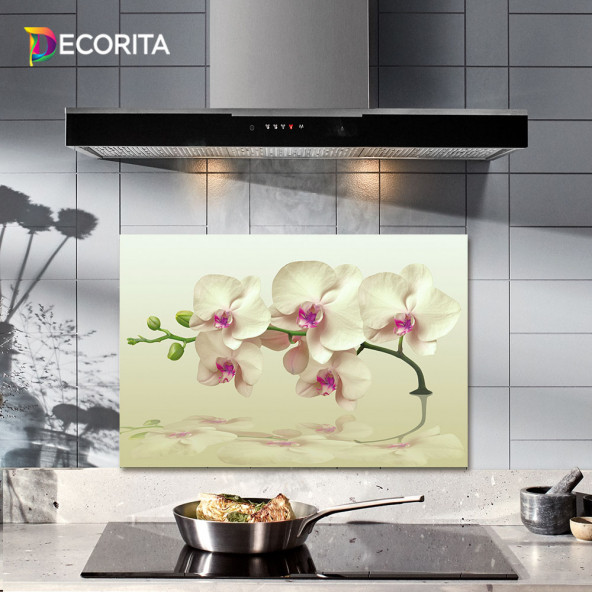 DECORITA Cam Ocak Arkası Koruyucu- Krem Orkide ürün görseli 1